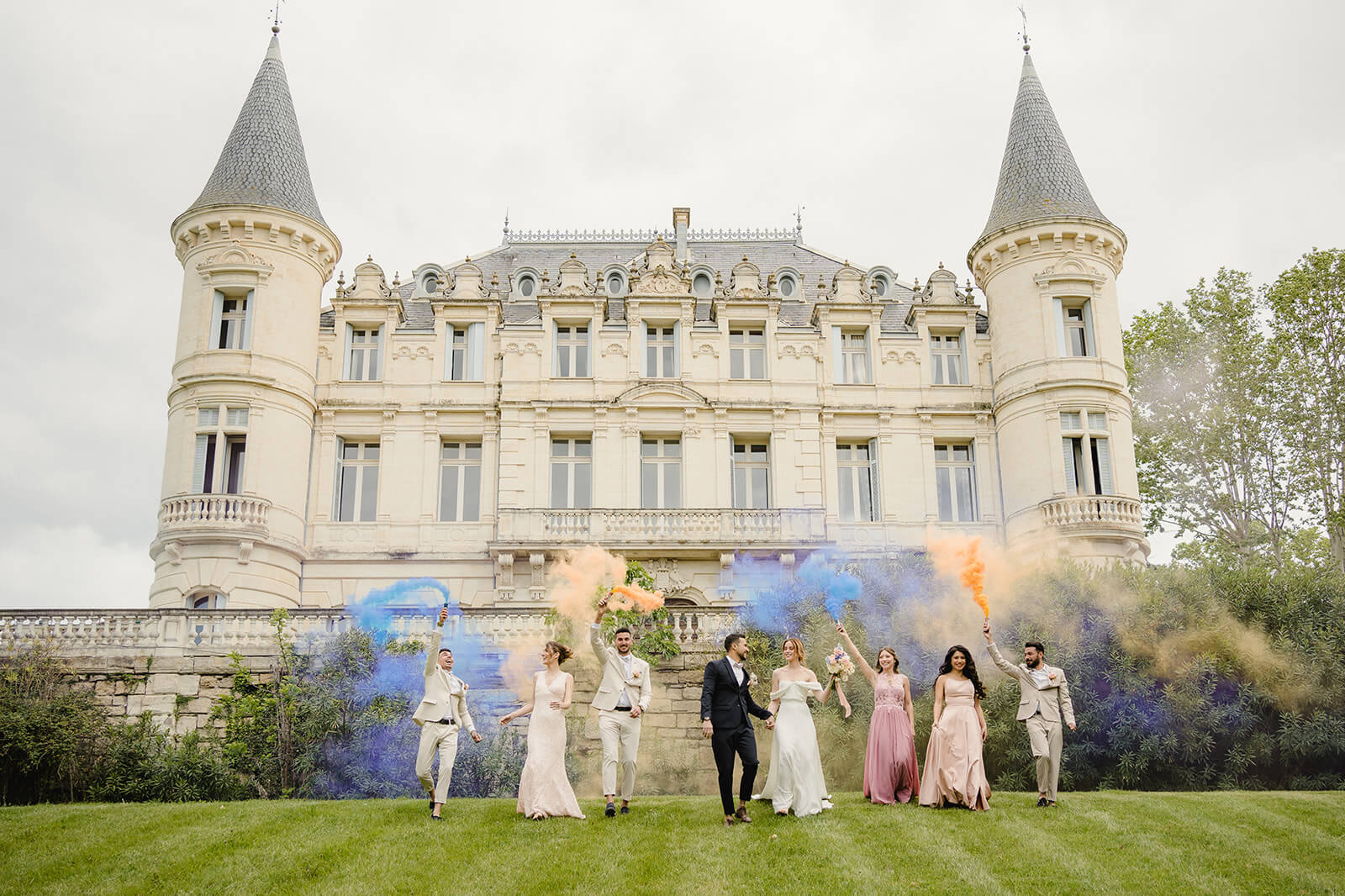 Shooting mariage avec fumigenes